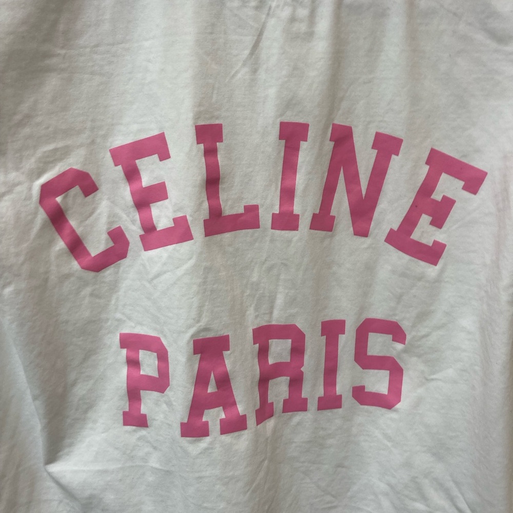 LAVENDER Celine Paris Capped Sleeves T Shirt (M) - Picture 3 of 6